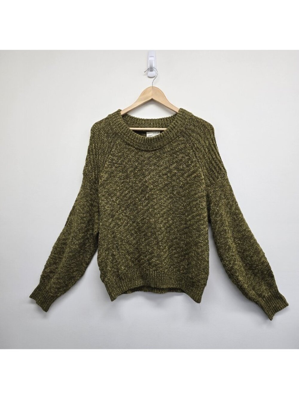 Universal Thread Pullover Knit Sweater Sz L Slouchy Textured Marled Ribbed Cuffs